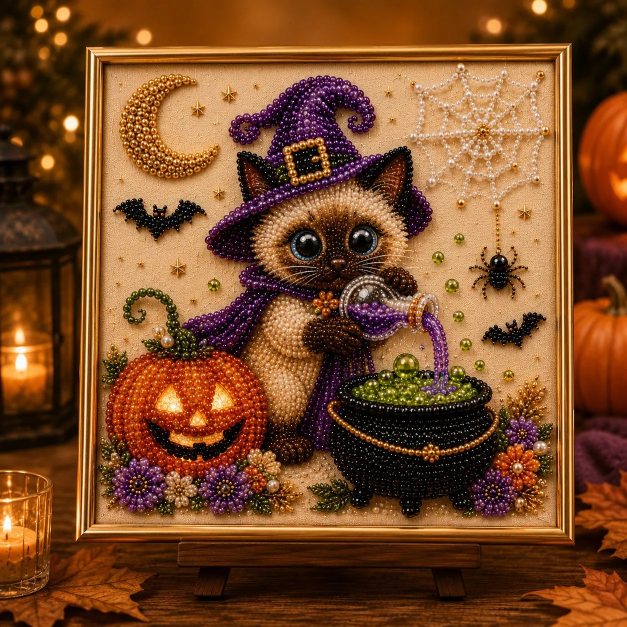 🔥 Last Day 75% OFF – 👻✨ Halloween Pearl Art DIY Kit – Turn Tiny Pearls into Spooky-Cute Magic
