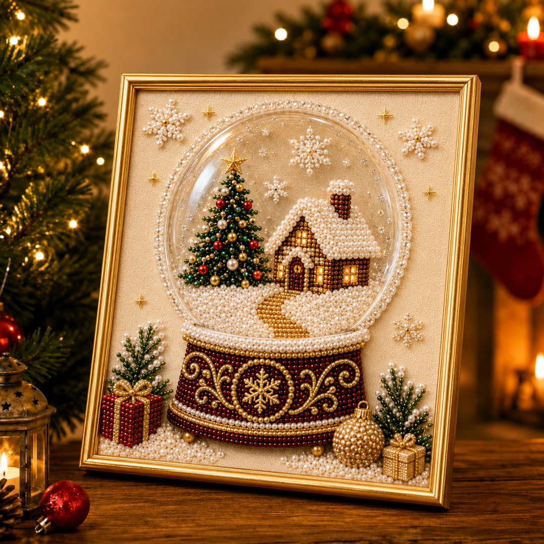 🧘Relaxing & Beginner-Friendly-🎄🎅 Premium 3D Pearl Christmas Wall Art Kit