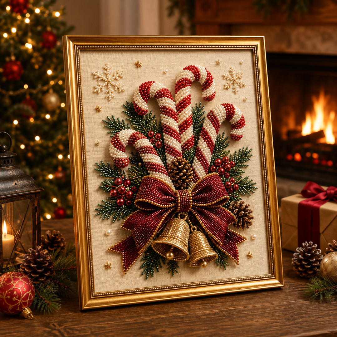 🧘Relaxing & Beginner-Friendly-🎄🎅 Premium 3D Pearl Christmas Wall Art Kit