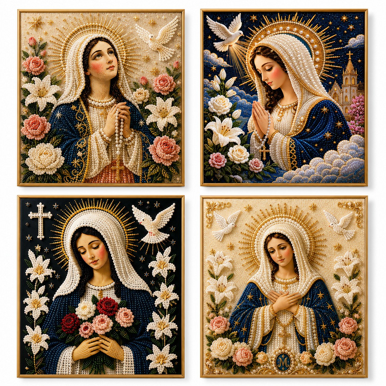 🧘Relaxing & Beginner-Friendly-🎄🎅 Premium 3D Pearl Christmas Wall Art Kit