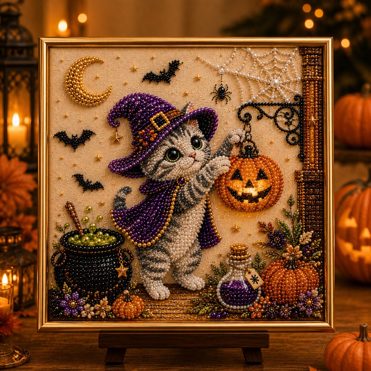 🔥 Last Day 75% OFF – 👻✨ Halloween Pearl Art DIY Kit – Turn Tiny Pearls into Spooky-Cute Magic