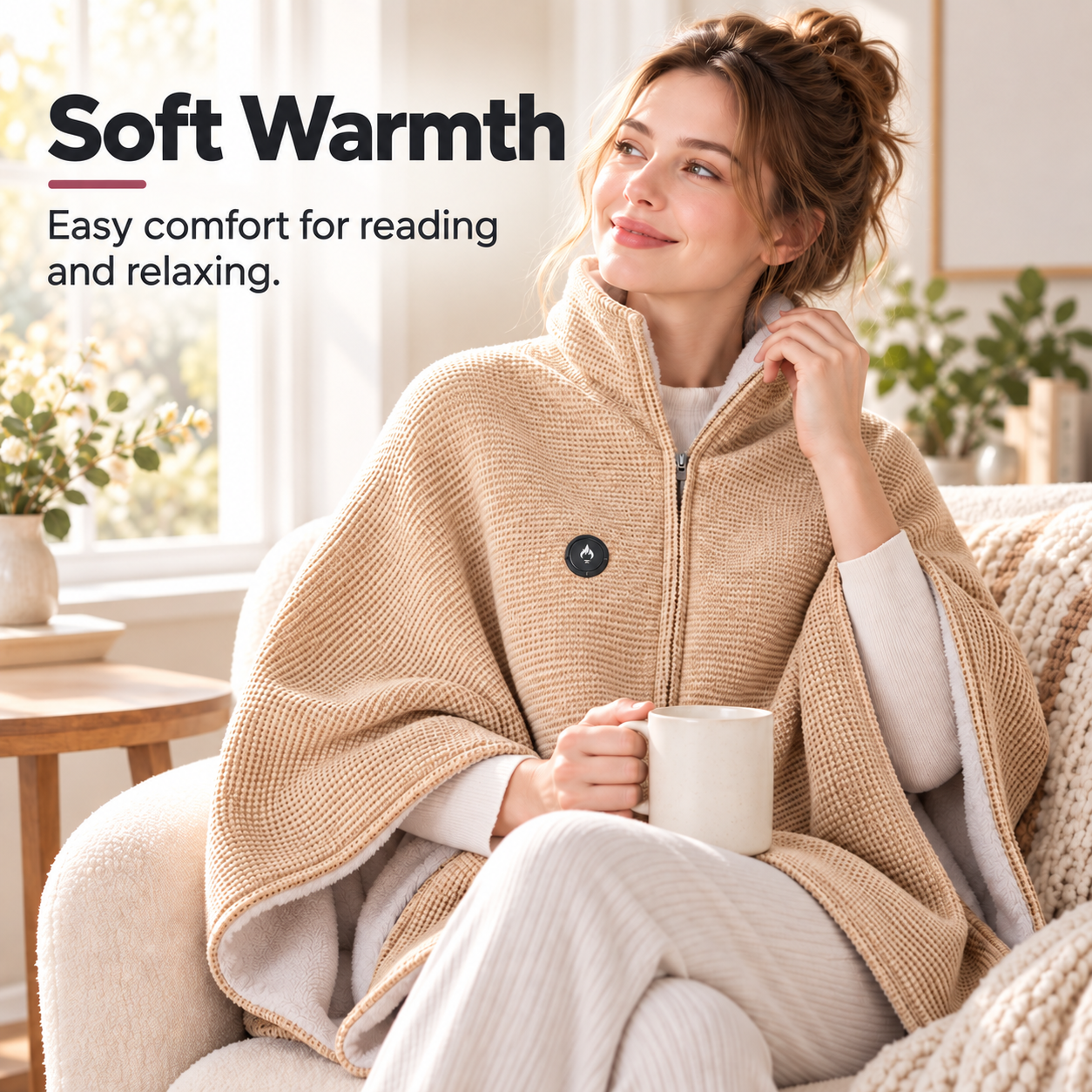 Portable Heated Shawl – Wearable Electric Heating Wrap