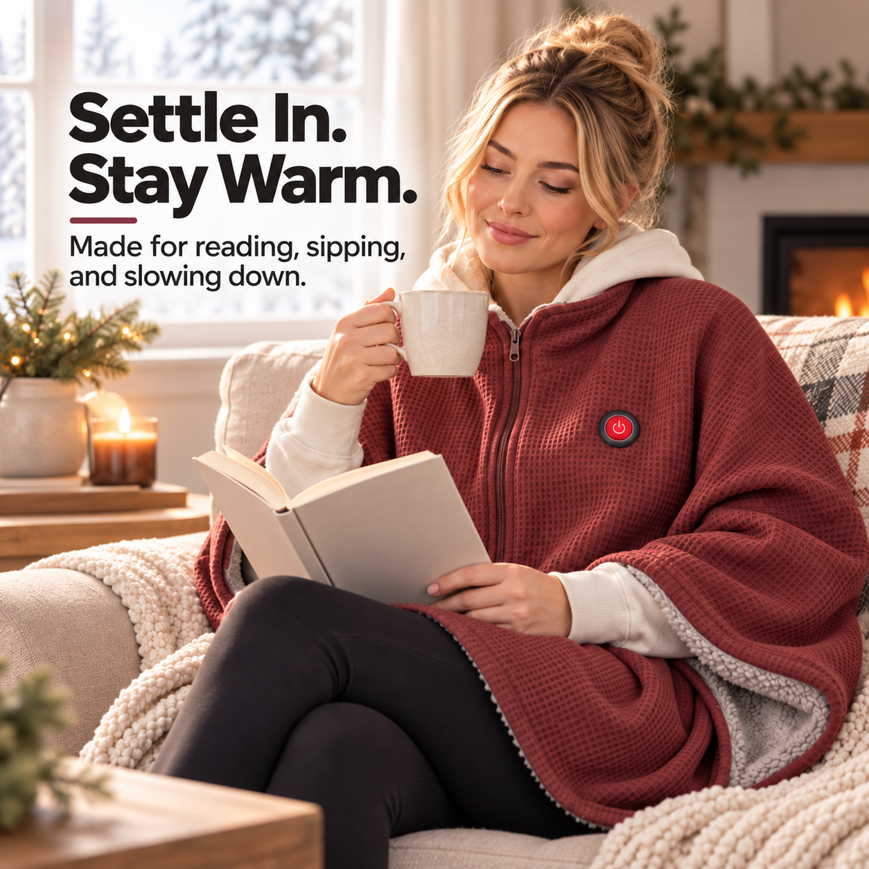 Portable Heated Shawl – Wearable Electric Heating Wrap