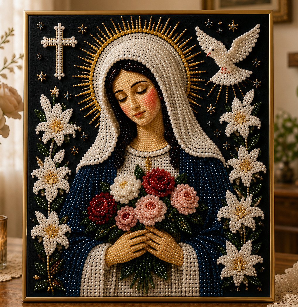 🧘Relaxing & Beginner-Friendly-🎄🎅 Premium 3D Pearl Christmas Wall Art Kit
