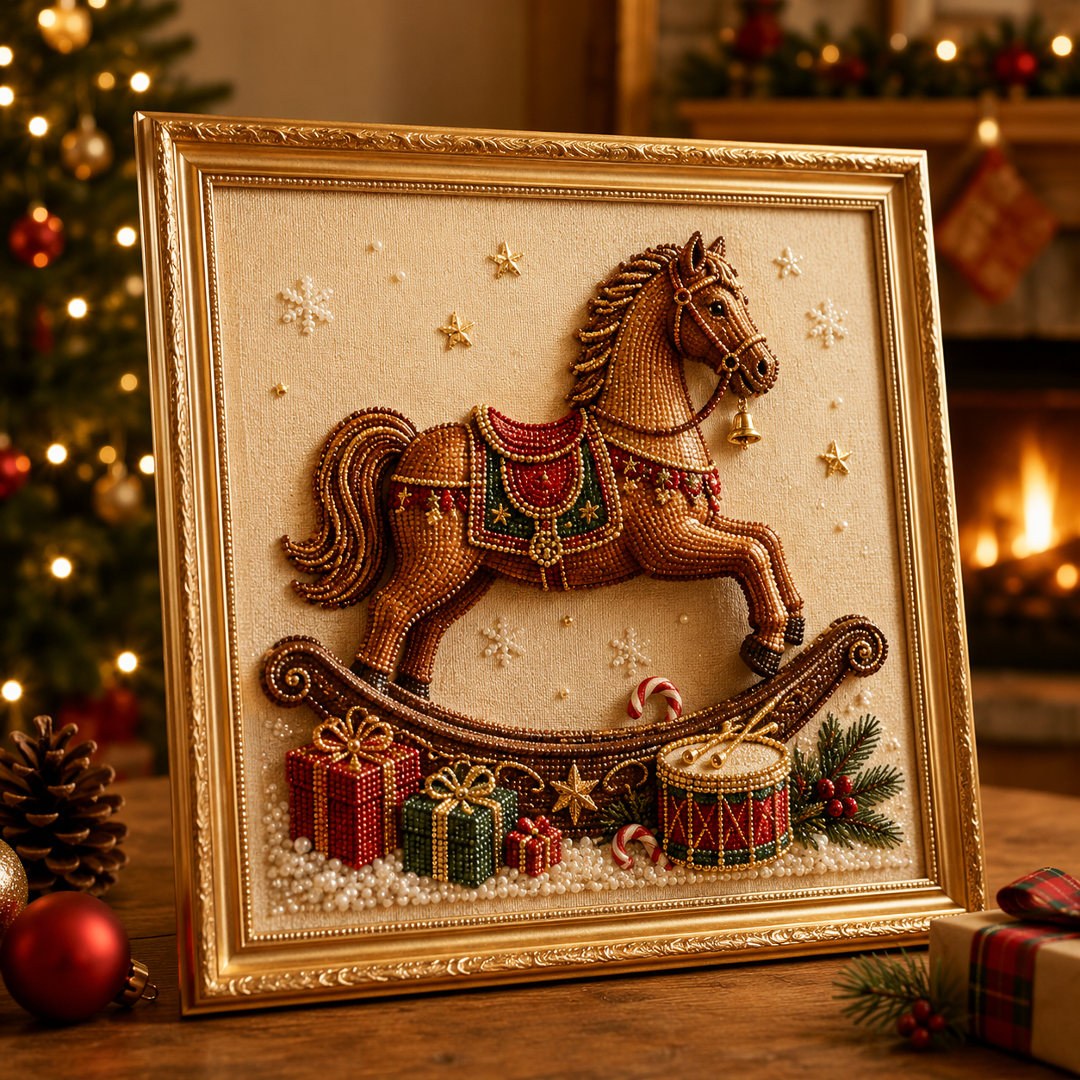 🧘Relaxing & Beginner-Friendly-🎄🎅 Premium 3D Pearl Christmas Wall Art Kit