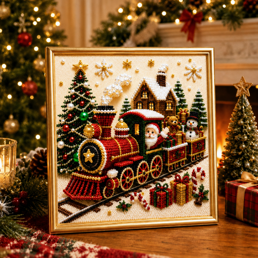 🧘Relaxing & Beginner-Friendly-🎄🎅 Premium 3D Pearl Christmas Wall Art Kit