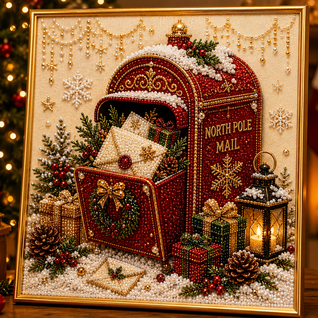 🧘Relaxing & Beginner-Friendly-🎄🎅 Premium 3D Pearl Christmas Wall Art Kit