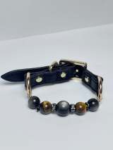 Silver Obsidian & Tiger Eye Pet Crystal Collar