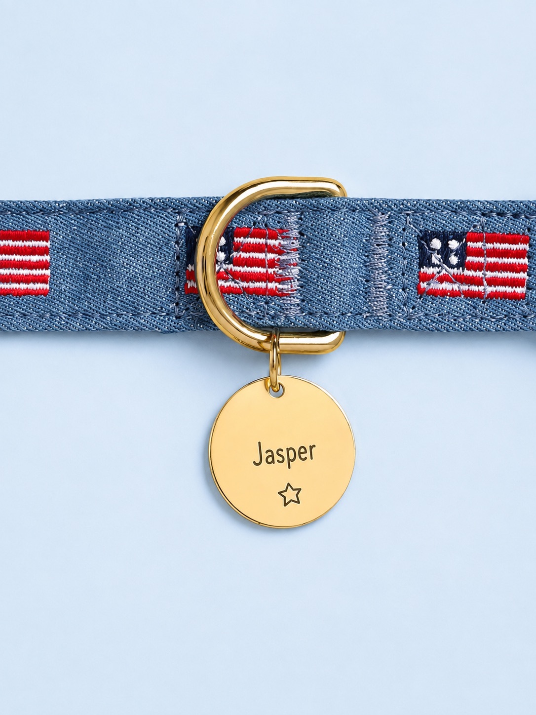 American Flag Embroidered Dog Collar