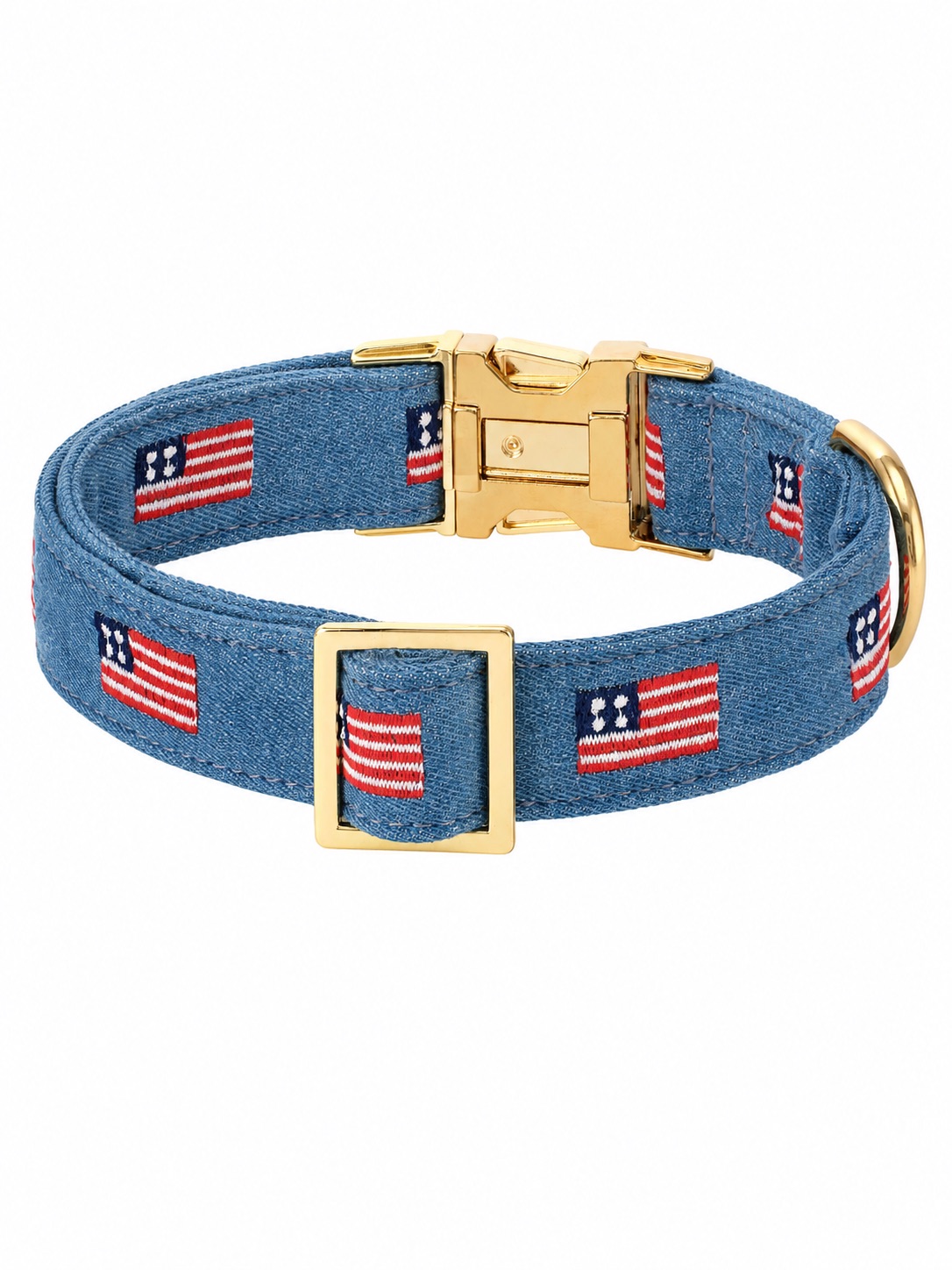 American Flag Embroidered Dog Collar