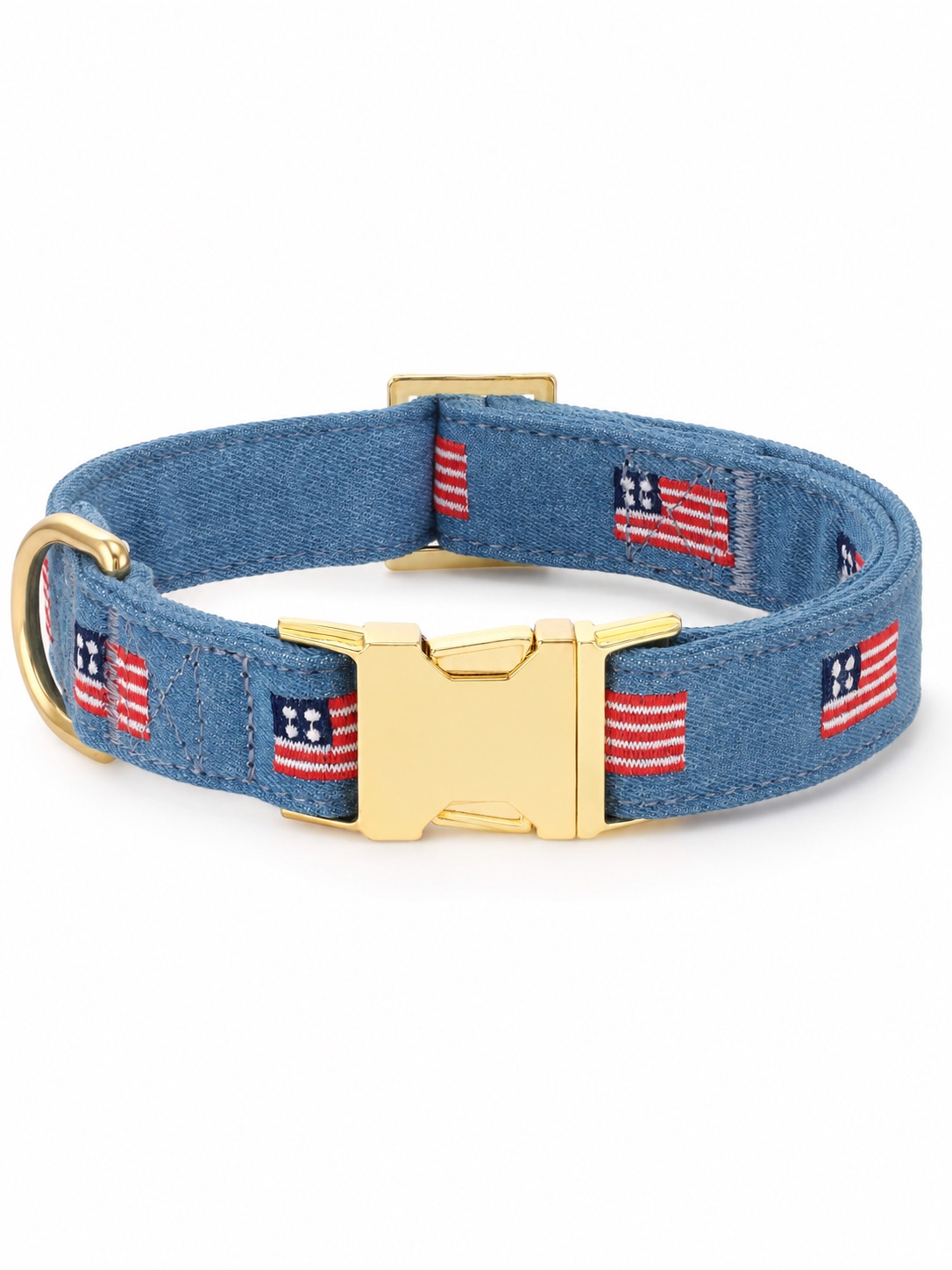 American Flag Embroidered Dog Collar