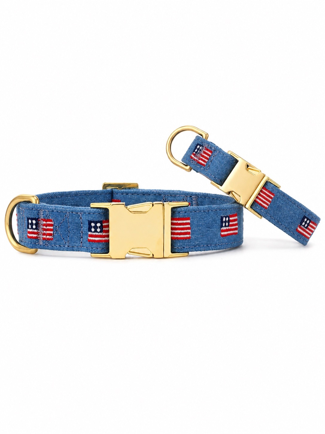 American Flag Embroidered Dog Collar