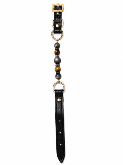 Silver Obsidian & Tiger Eye Pet Crystal Collar