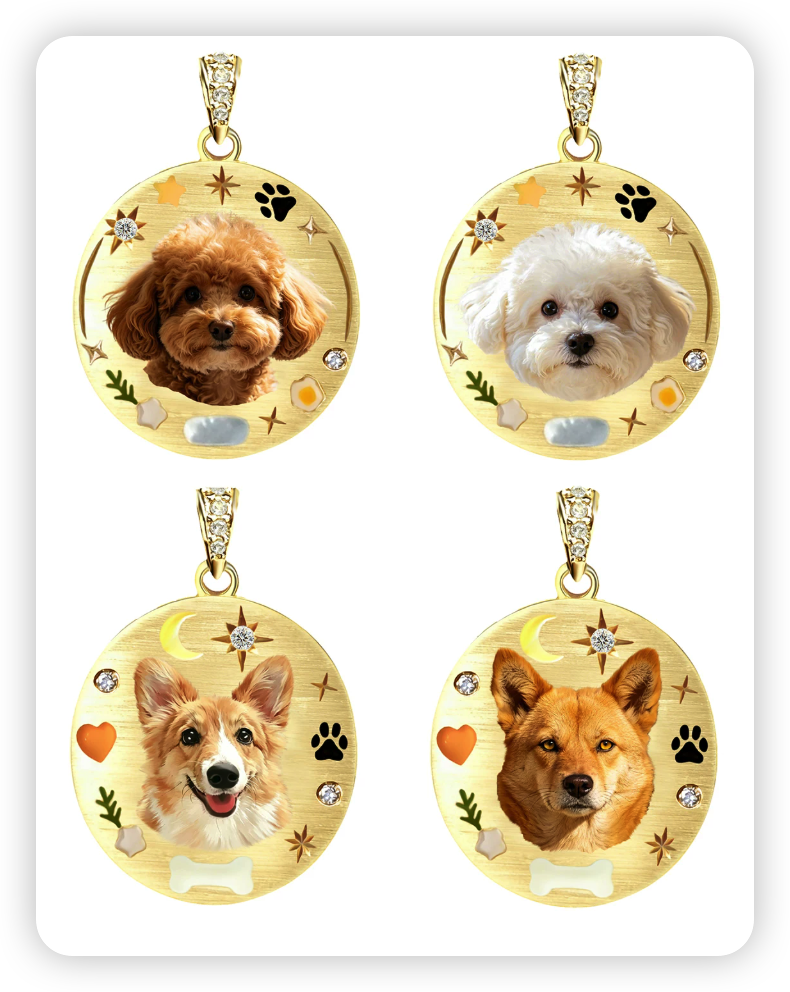 Custom Pet Portrait Necklace – Personalized Photo Pendant