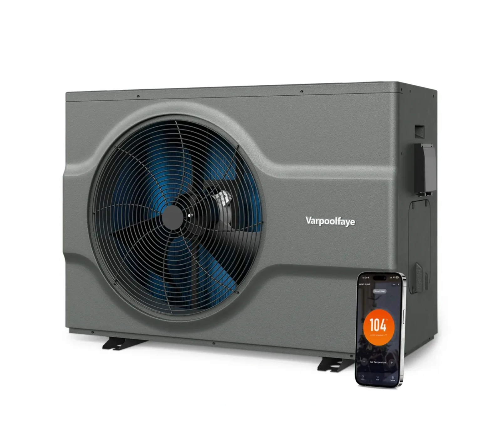 65,000 BTU Inverter Pool Heat Pump for Inground Pools 220V | 21,000 Gallon Electric Pool Heater For Above Ground and Inground Pool With High COP 6.6 Energy Save 45% WiFi App Control