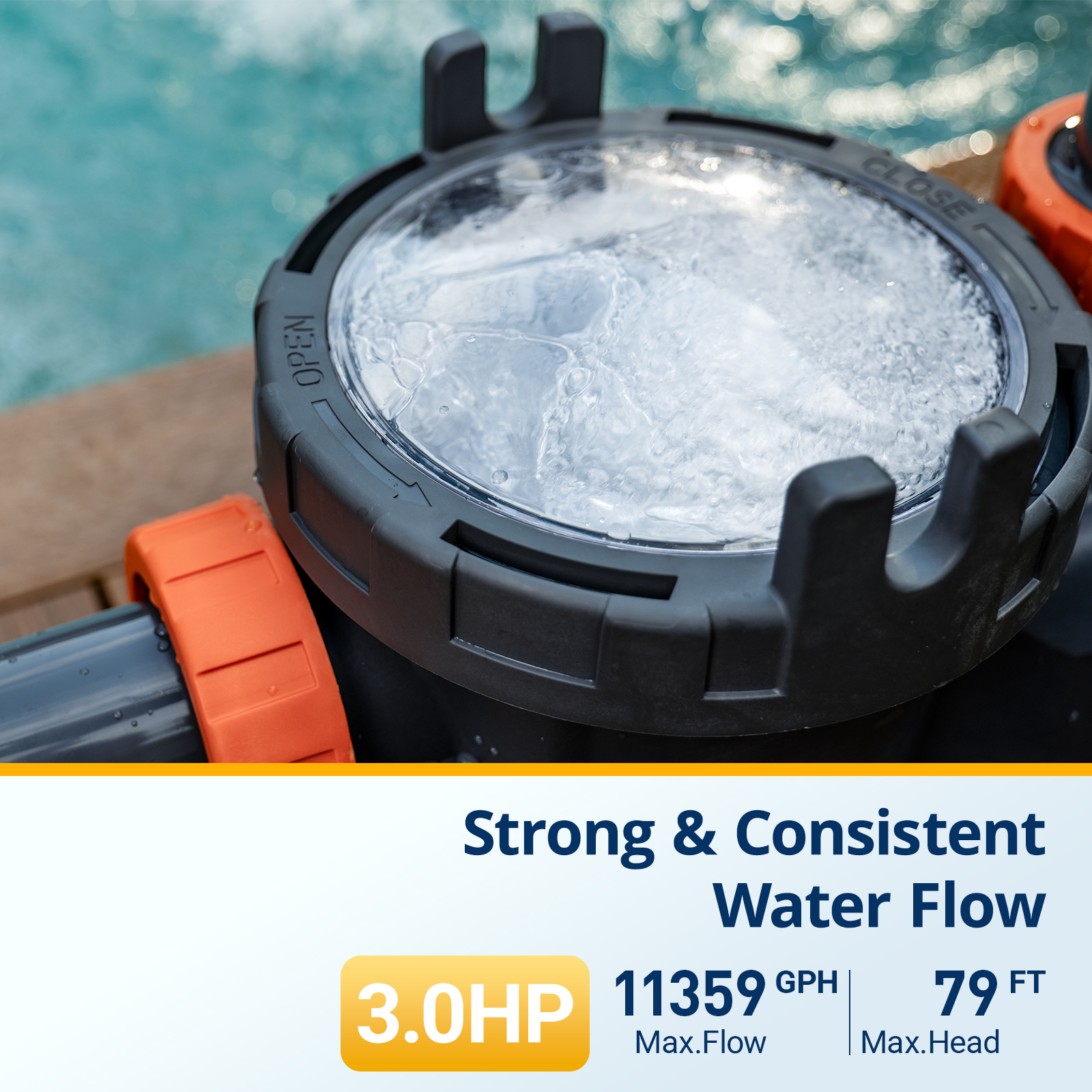 3.0HP Energy Efficient Variable Speed Pool Pump for Inground Pools 220v