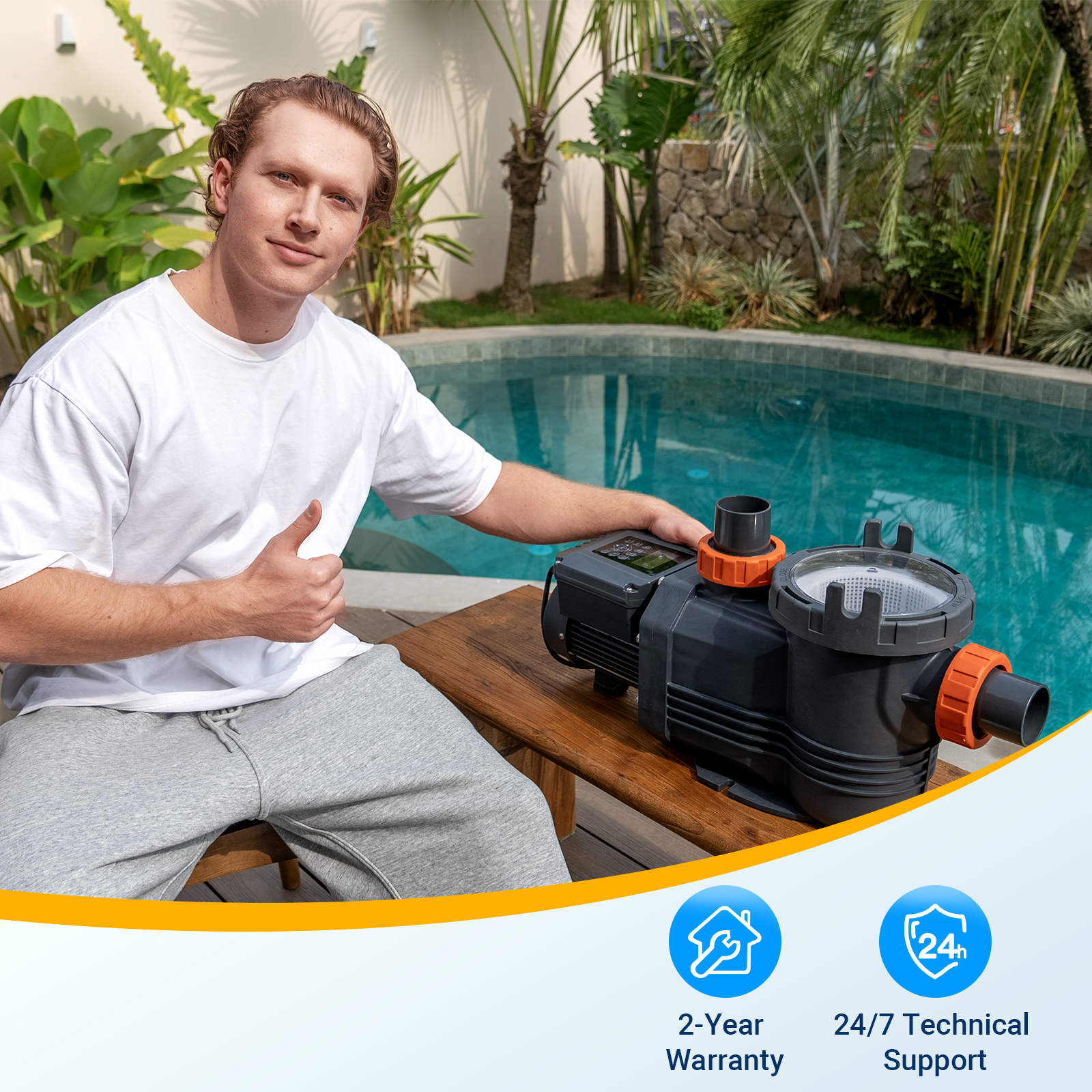 2.5HP Energy Efficient Variable Speed Pool Pump for Inground Pools 220v