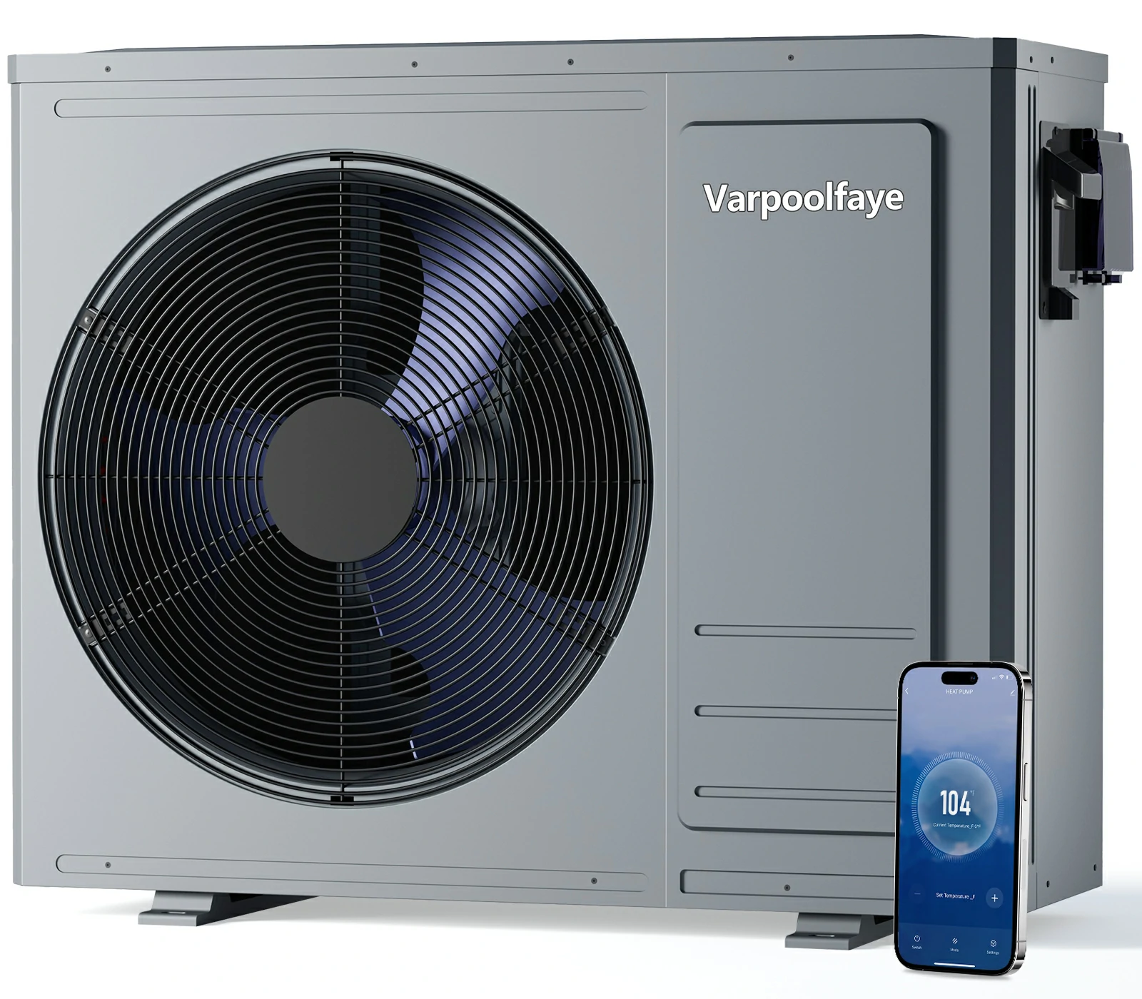 35100BTU Swimming Pool Heat Pumps Up to 10000 Gallons 220v | Utilizes Air-source Tech, Pool Heater For Inground Pools With COP6.5 Offer a Energy-efficient Heating and Cooling Solution