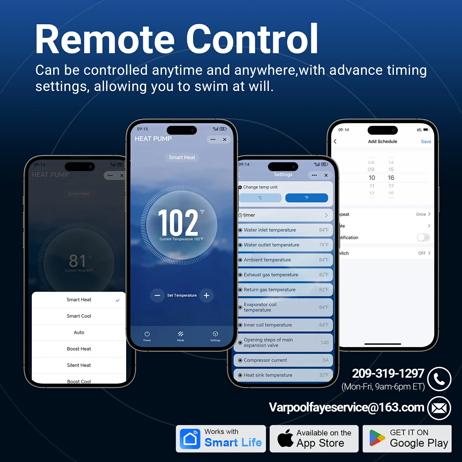 42000 Gallon Swimming Pool heater For Above Ground Pool 220v | 140000 BTU Electric Pool Heat Pump For Inground Pools Heating Cooling WiFi Control Schedule COP 12.8 Energy-efficient 47dB
