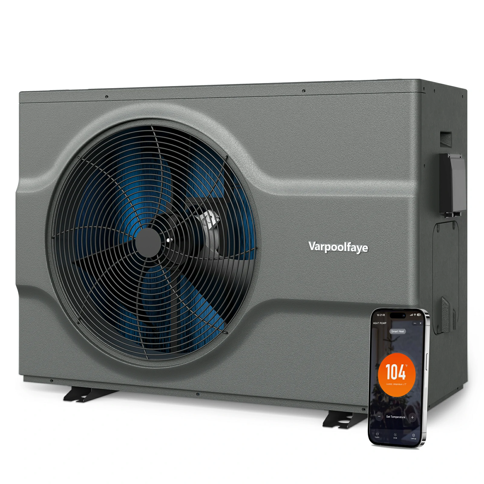 65,000 BTU Inverter Pool Heat Pump for Inground Pools 220V | 21,000 Gallon Electric Pool Heater For Above Ground and Inground Pool With High COP 6.6 Energy Save 45% WiFi App Control