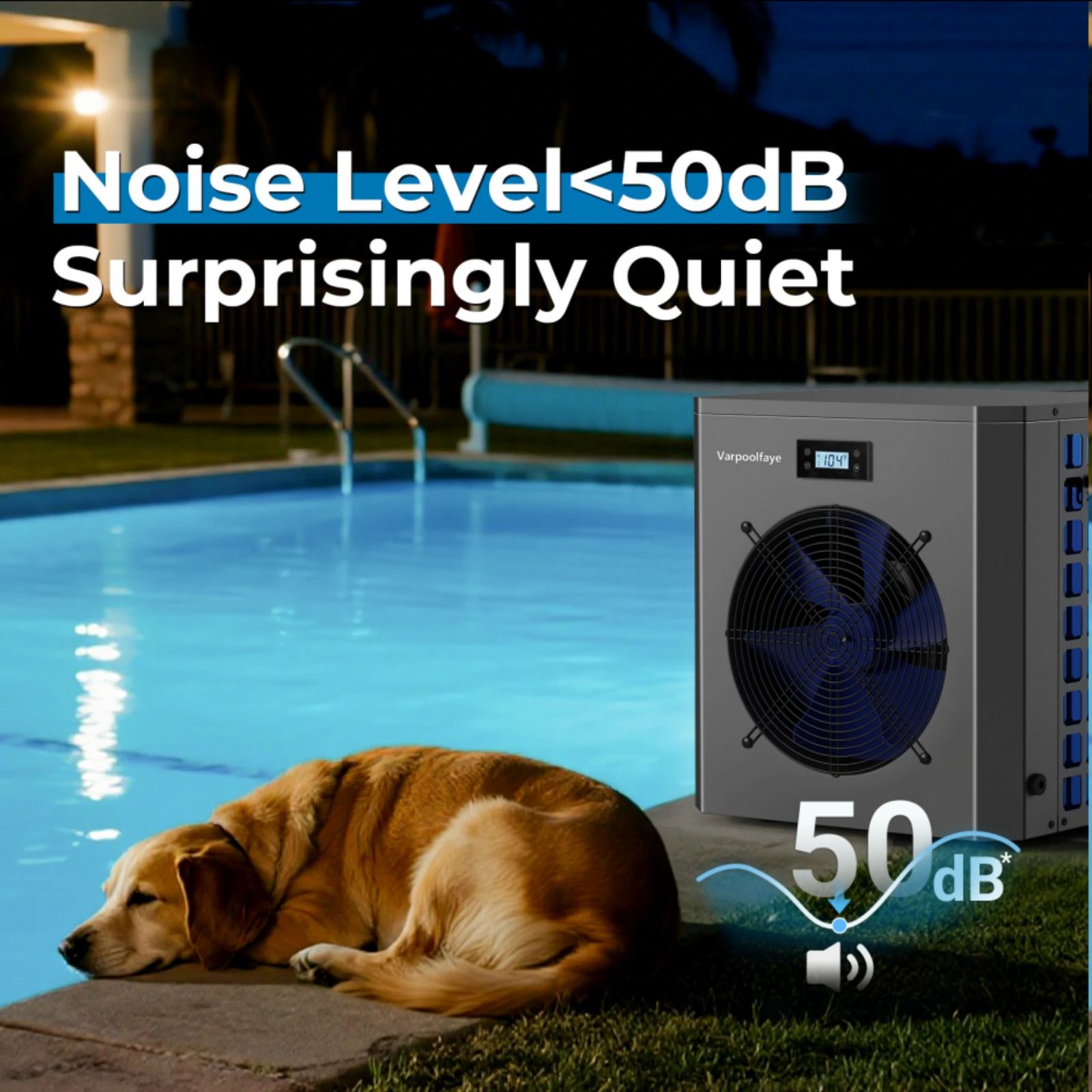 16000 BTU Electric Pool Heater for Above Ground Pool | Swimming Electric Pool Heat Pump For 5000 Gallon With High Efficiency COP 4.3 110V 60Hz Heating or Cooling WiFi Control