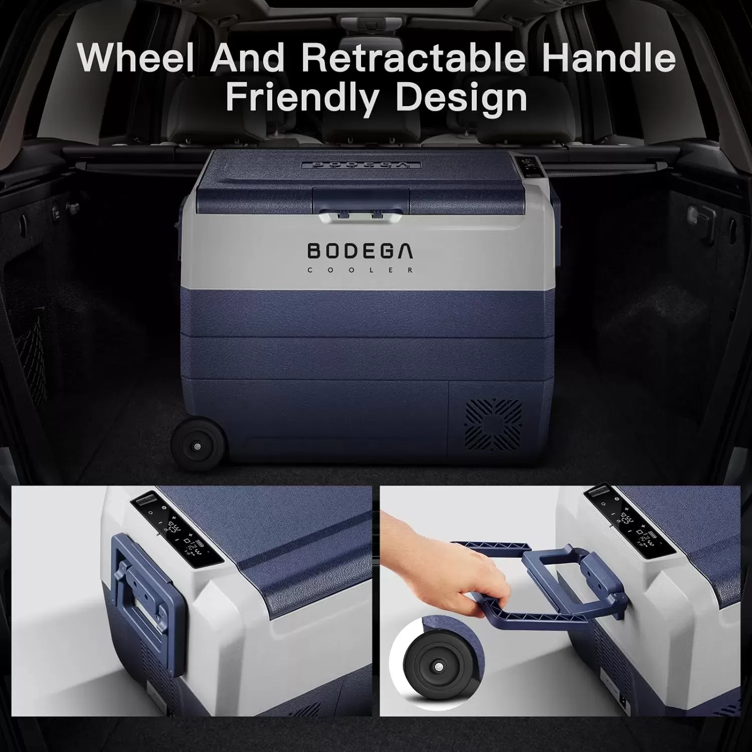 【Upgraded】BODEGACOOLER 12 Volt Refrigerator, Portable Freezer, Car Fridge Dual Zone WIFI APP Control, 53 Quart（50L）-4℉-68℉ RV Car Cooler 12/24V DC and 100-240V AC for Outdoor, Vehicles, Camping