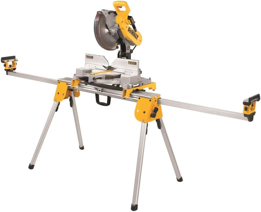 DEWALT Miter Saw Stand, Collapsible and Portable, 40” Beam, Extends up to 10 ft, Holds up to 500 lbs (DWX724),Silver