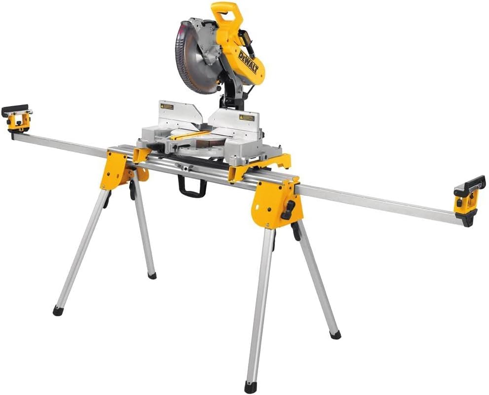 DEWALT Miter Saw Stand, Collapsible and Portable, 40” Beam, Extends up to 10 ft, Holds up to 500 lbs (DWX724),Silver