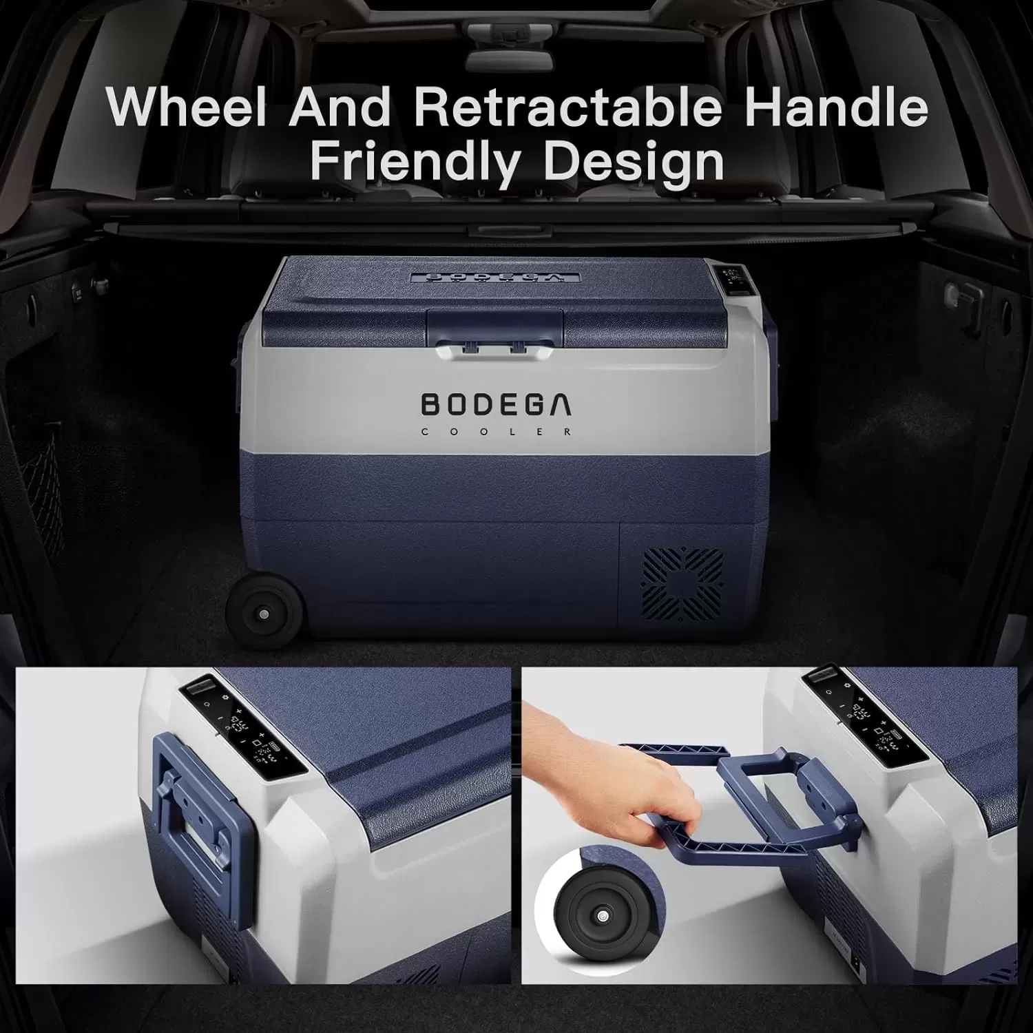 【Upgraded】BODEGACOOLER 12 Volt Refrigerator, Portable Freezer, Car Fridge Dual Zone WIFI APP Control, 53 Quart（50L）-4℉-68℉ RV Car Cooler 12/24V DC and 100-240V AC for Outdoor, Vehicles, Camping