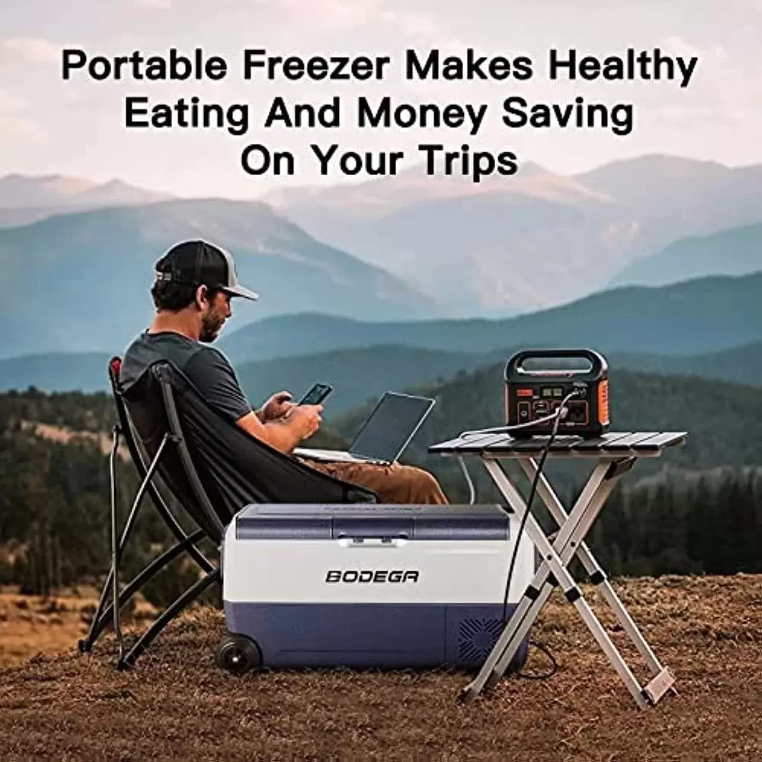 【Upgraded】BODEGACOOLER 12 Volt Refrigerator, Portable Freezer, Car Fridge Dual Zone WIFI APP Control, 53 Quart（50L）-4℉-68℉ RV Car Cooler 12/24V DC and 100-240V AC for Outdoor, Vehicles, Camping