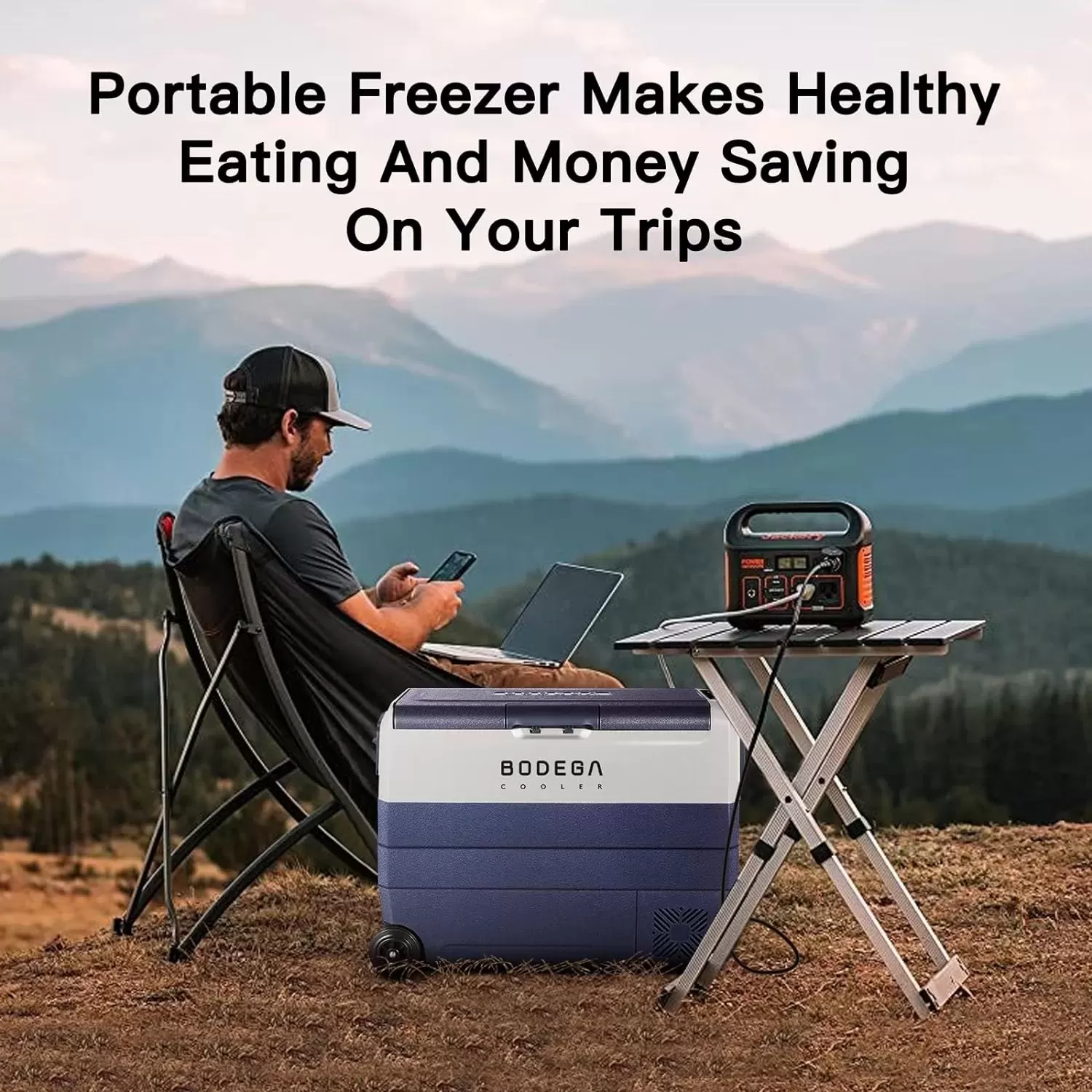 【Upgraded】BODEGACOOLER 12 Volt Refrigerator, Portable Freezer, Car Fridge Dual Zone WIFI APP Control, 53 Quart（50L）-4℉-68℉ RV Car Cooler 12/24V DC and 100-240V AC for Outdoor, Vehicles, Camping