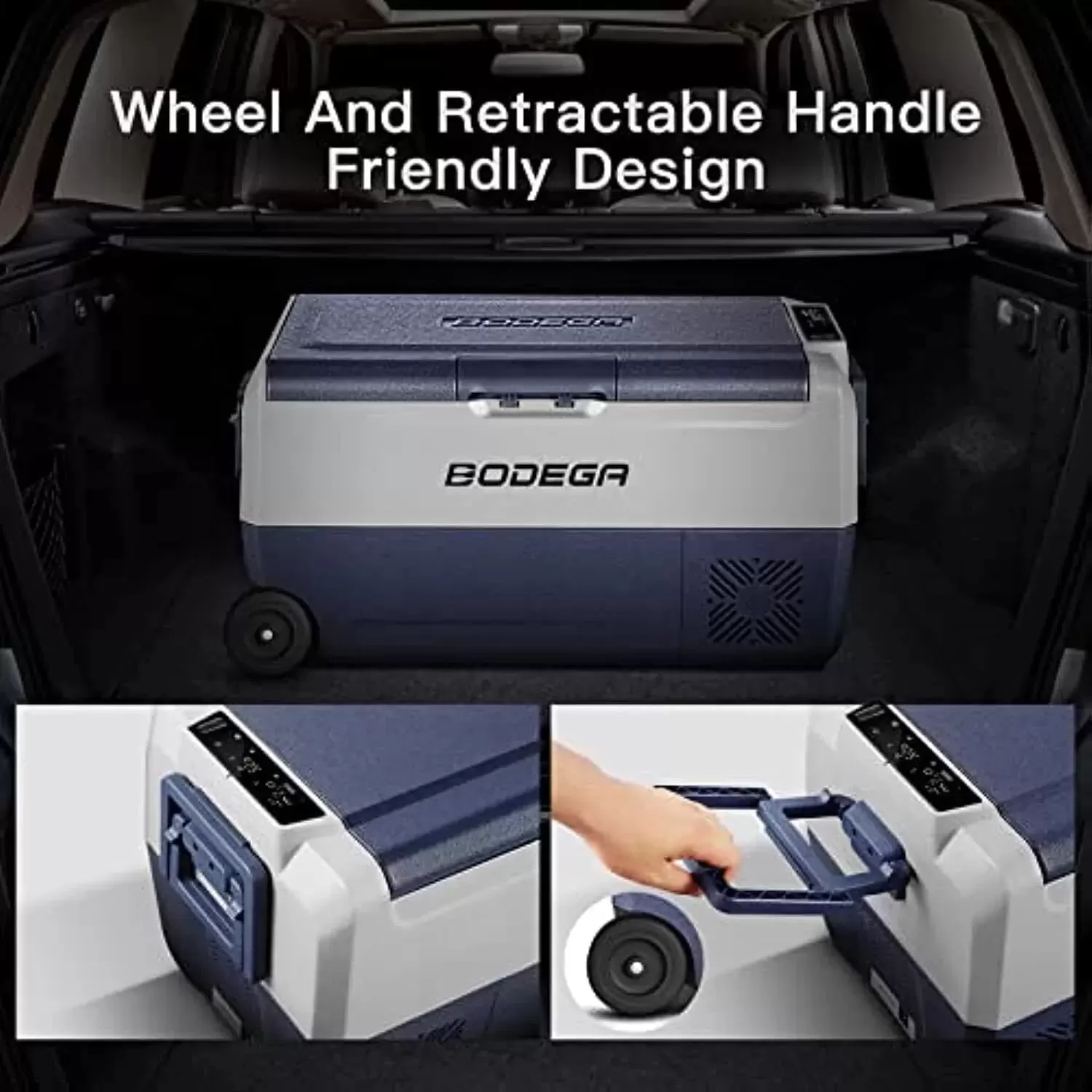 【Upgraded】BODEGACOOLER 12 Volt Refrigerator, Portable Freezer, Car Fridge Dual Zone WIFI APP Control, 53 Quart（50L）-4℉-68℉ RV Car Cooler 12/24V DC and 100-240V AC for Outdoor, Vehicles, Camping