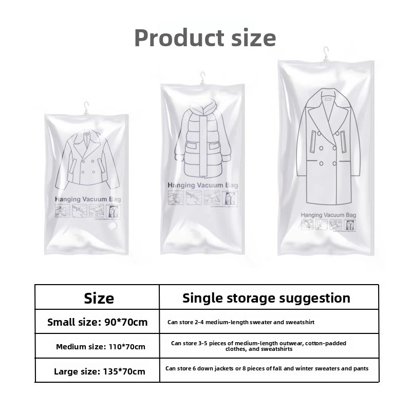 Hanging Vacuum-Compression Dust Cover for Wardrobes
