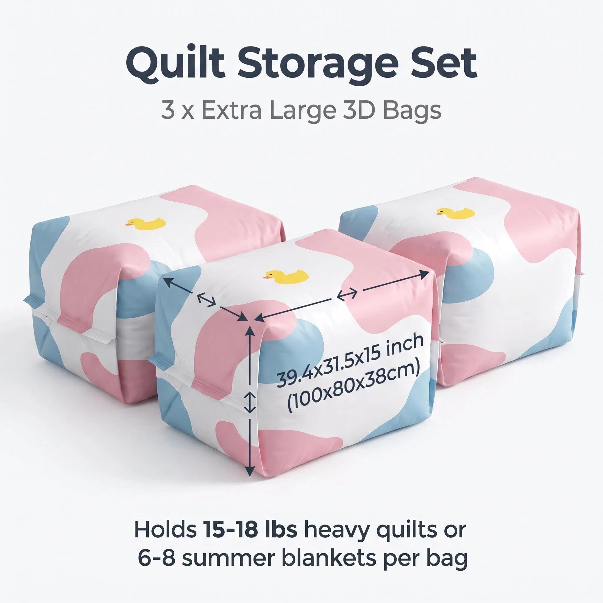Thickened, vacuum-sealed, three-dimensional storage bag for clothes and bedding without the need for vacuuming