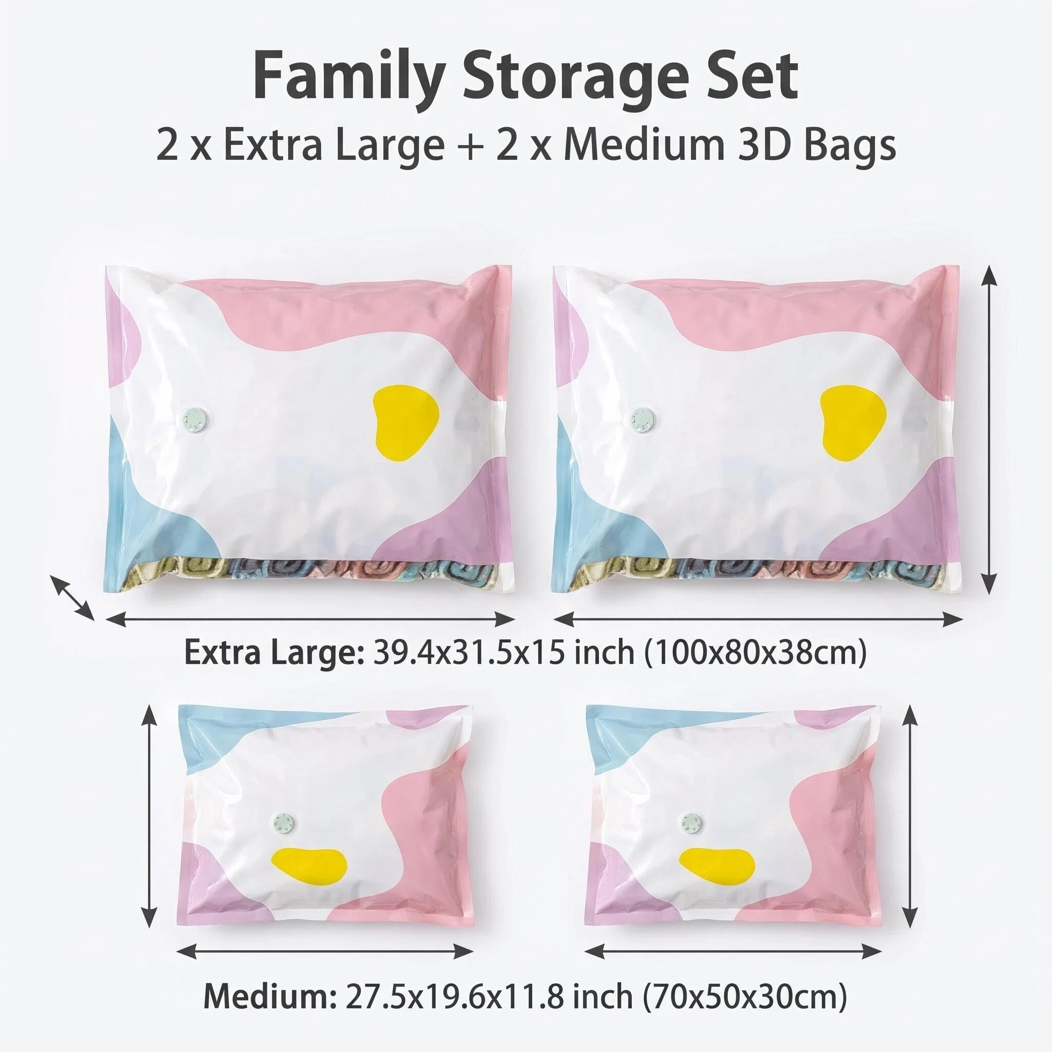 Thickened, vacuum-sealed, three-dimensional storage bag for clothes and bedding without the need for vacuuming