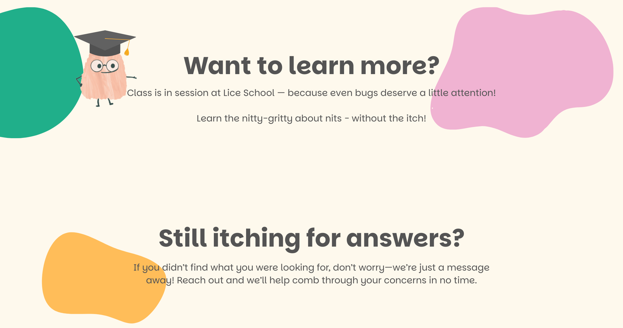 Want to learn more? Class is in session at Lice School