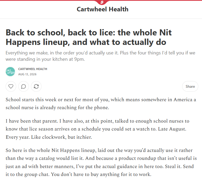 Cartwheel on Substack