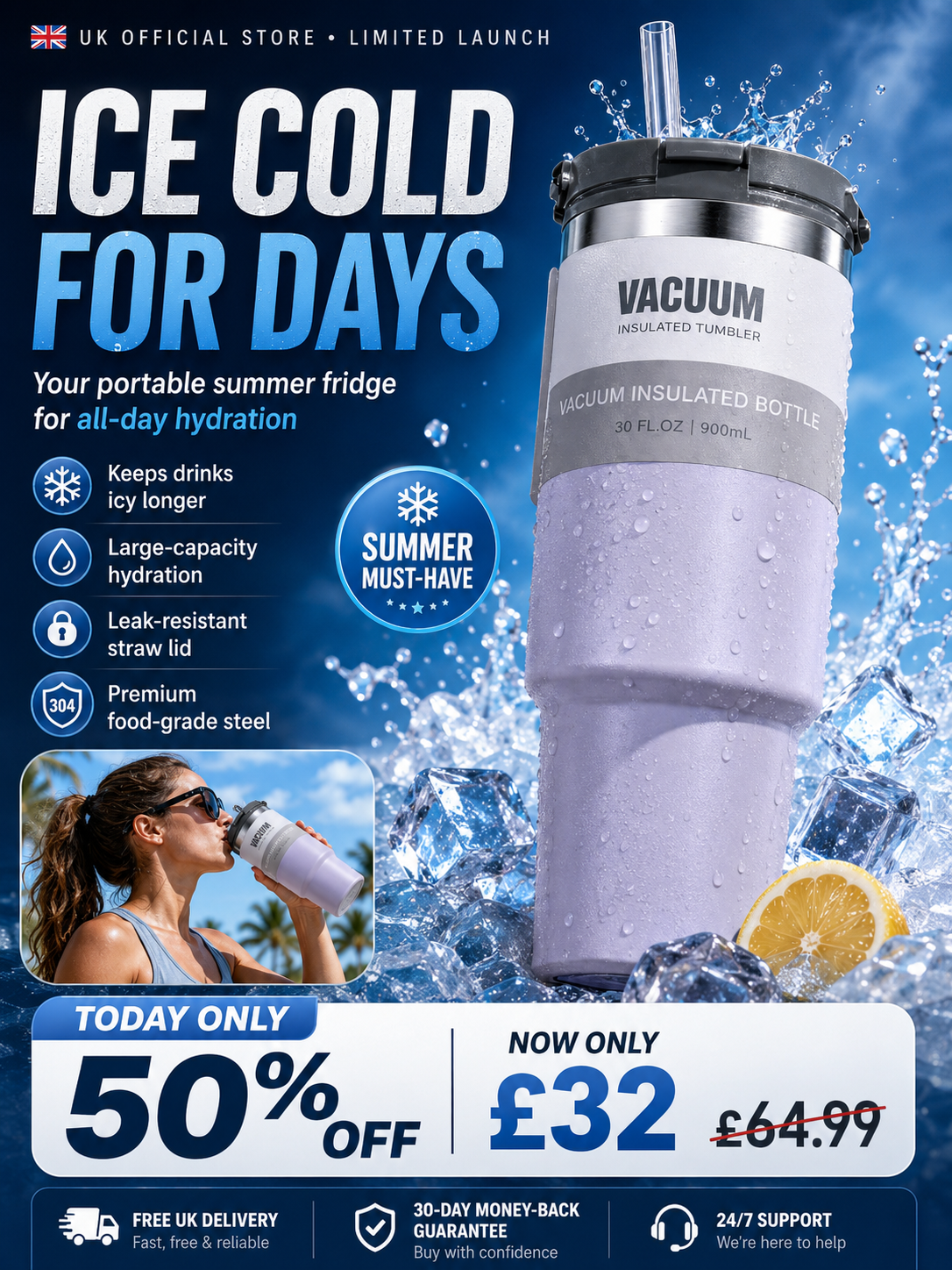German Medical-Grade Water Bottle🧊Ice from Monday stays frozen until Friday?! ✨