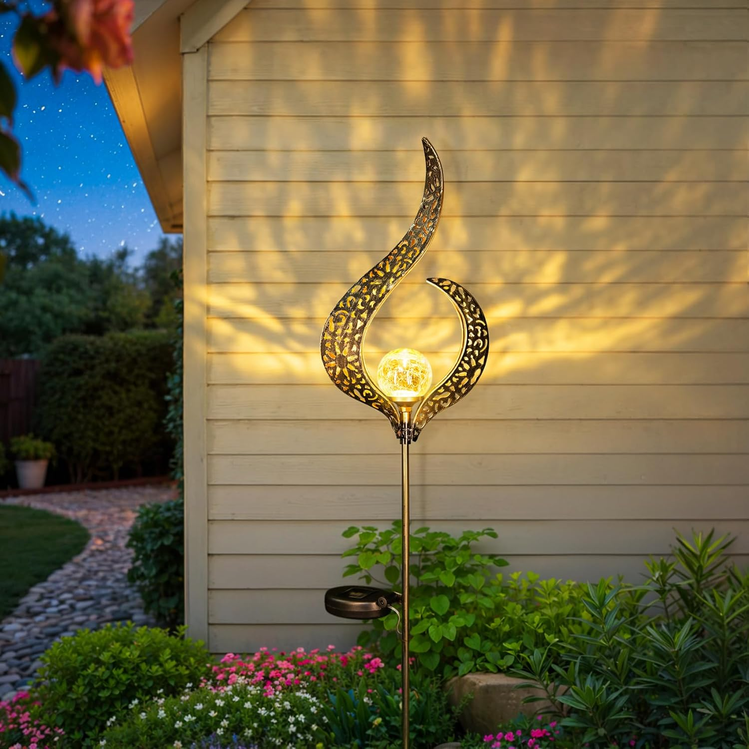 [Copy]🐉Solar Dragon Garden Statue Light – Golden Ember Fantasy Outdoor Decor