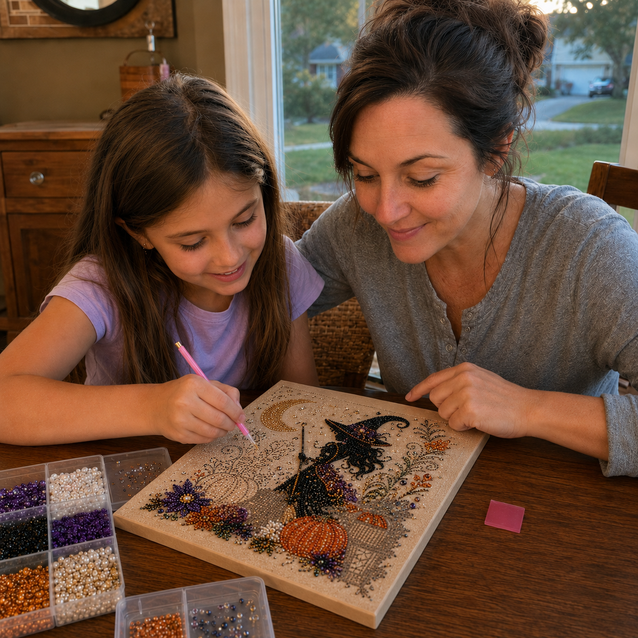 💥 Last Day 49% OFF – 👻✨ Halloween Pearl Art DIY Kit – Turn Tiny Pearls into Spooky-Cute Magic