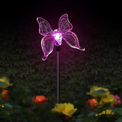 Solar Garden Lights, 3-Pack Butterfly, Hummingbird & Dragonfly LED Stake Lights for Yard, Patio & Lawn