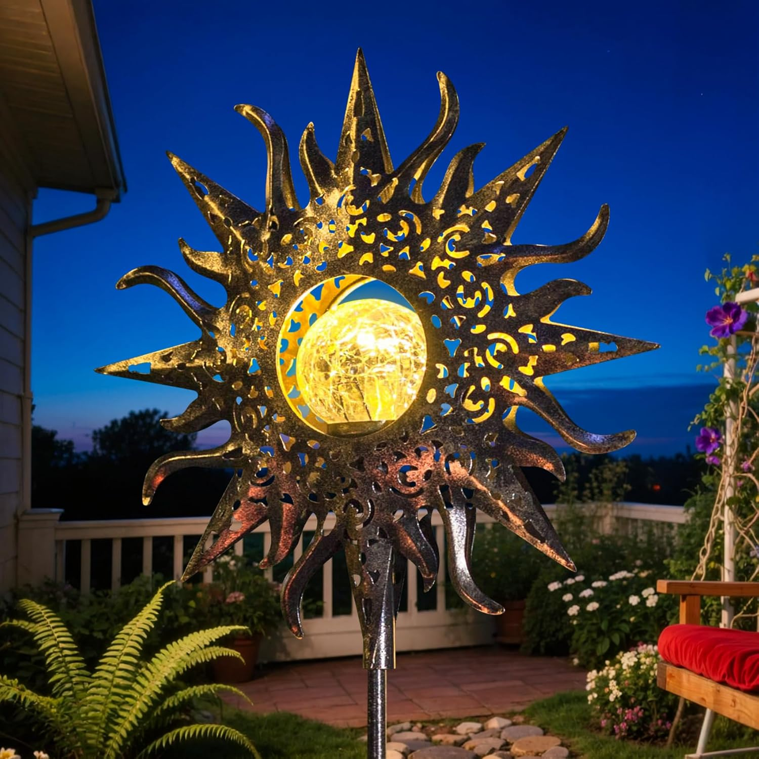 [Copy]🐉Solar Dragon Garden Statue Light – Golden Ember Fantasy Outdoor Decor