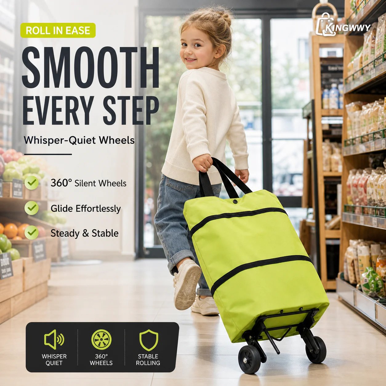 📢📢49% OFF !! ⏰2-in-1 Foldable Shopping Cart