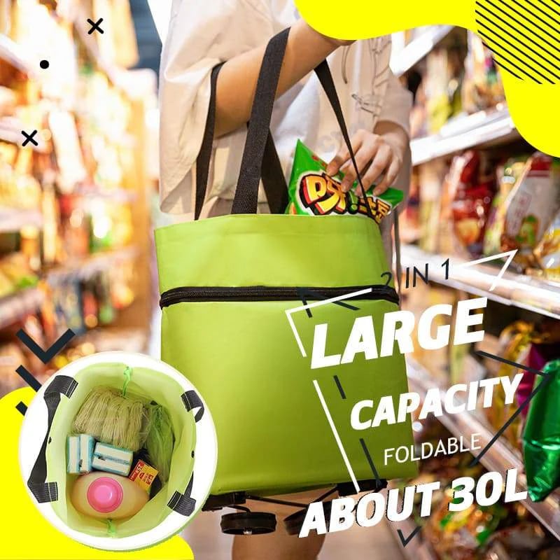 📢📢49% OFF !! ⏰2-in-1 Foldable Shopping Cart