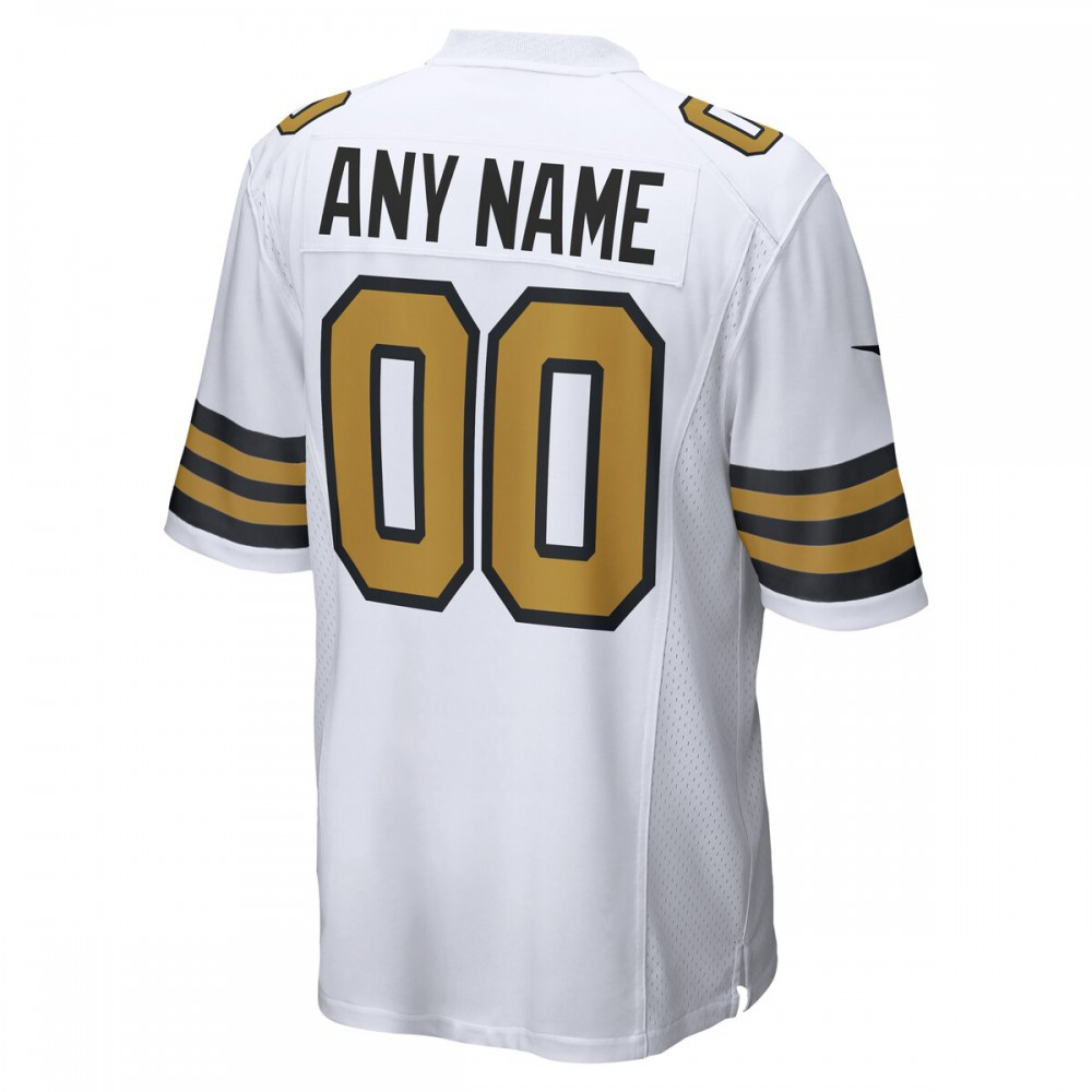 New Orleans Saints Nike Alternate Custom Game Jersey - White-Profan Arena