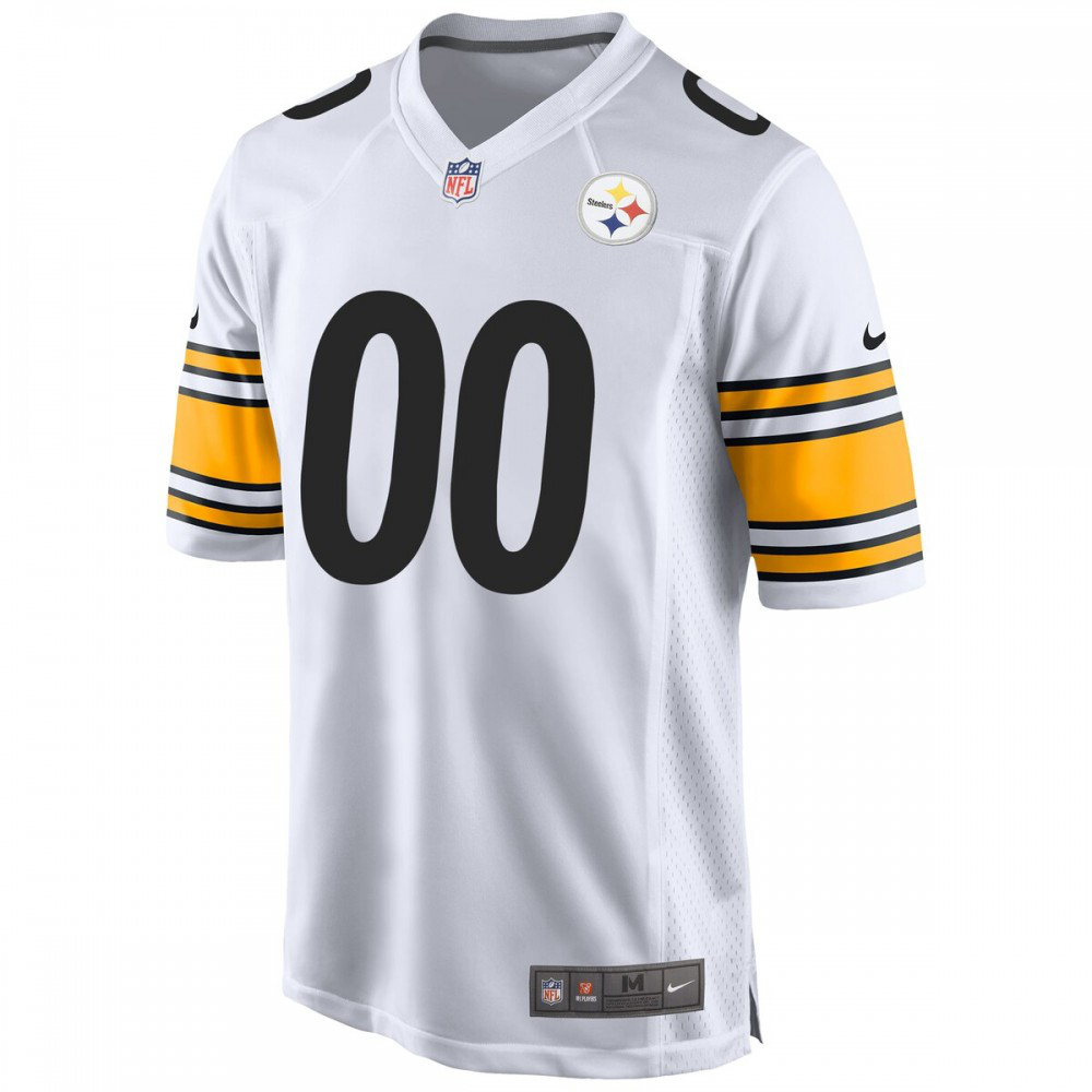 Men's Nike White Pittsburgh Steelers Away Custom Game Jersey-Profan Arena