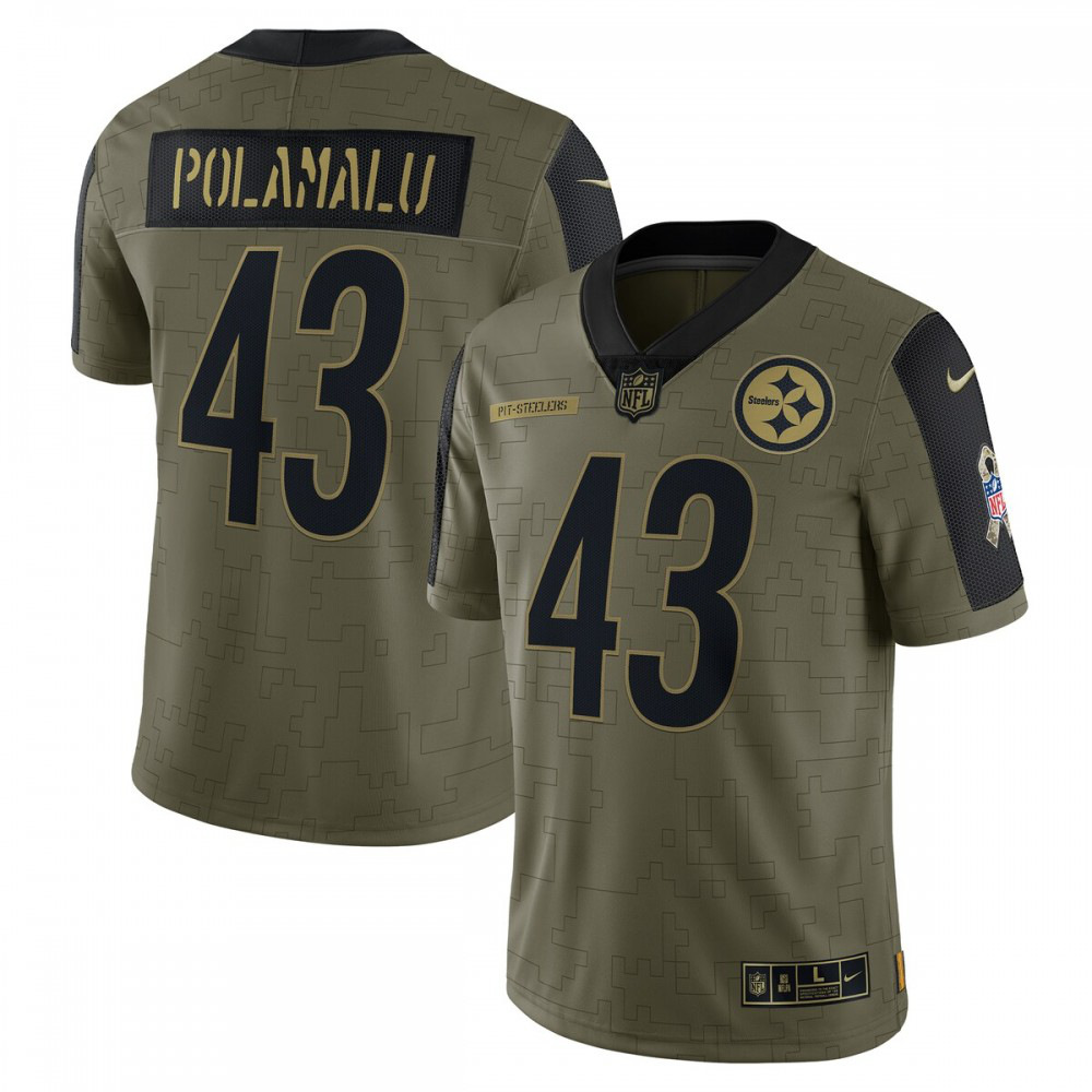 Troy Polamalu Pittsburgh Steelers Nike 2021 Salute To Service Retired Player Limited Jersey - Olive-Profan Arena