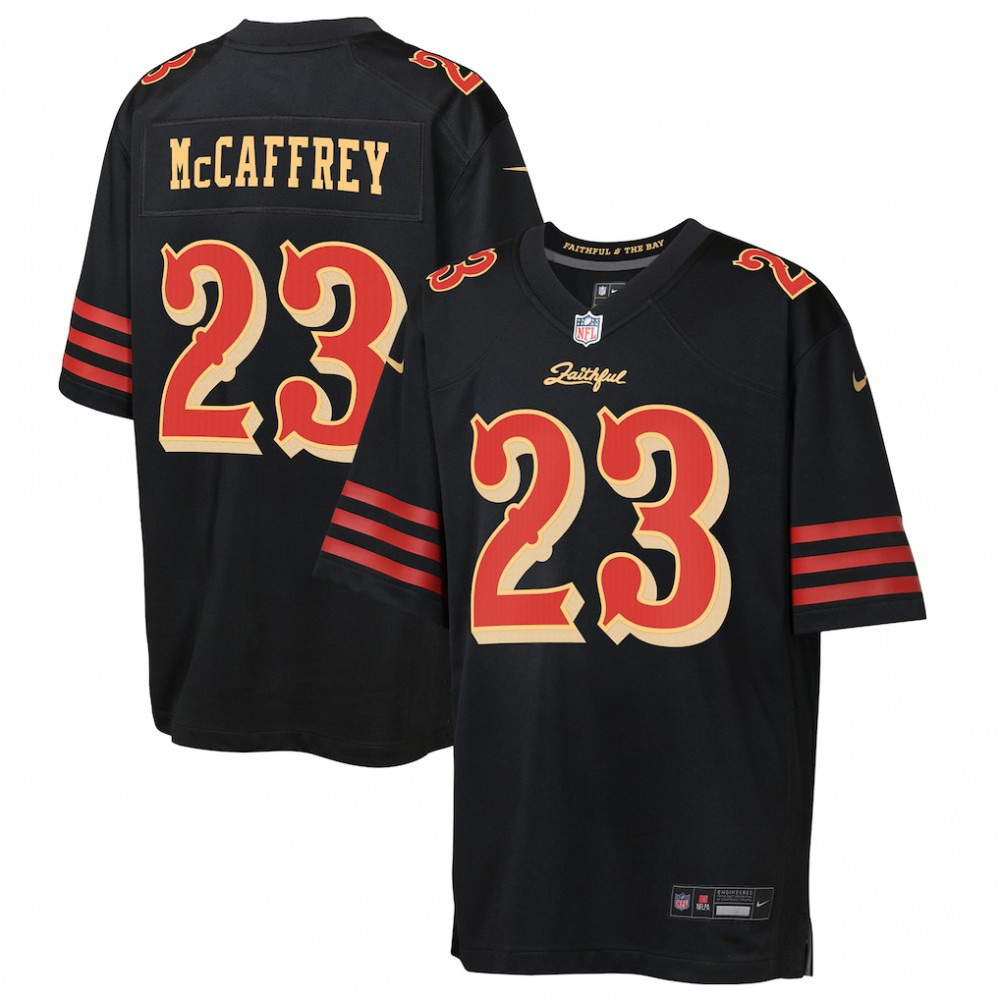 Christian McCaffrey San Francisco 49ers Nike Youth 2025 Rivalries Collection Game Jersey - Black-Profan Arena