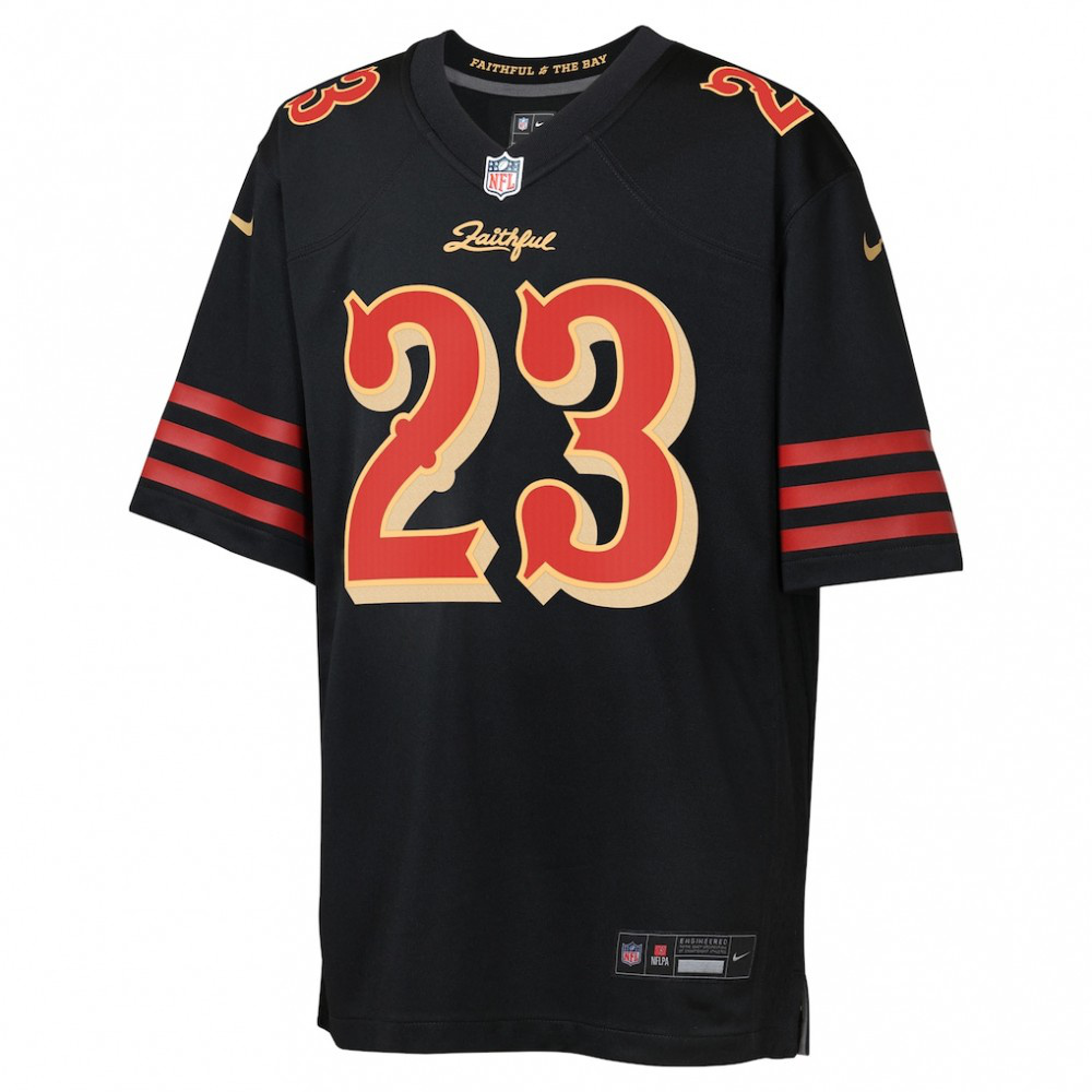 Christian McCaffrey San Francisco 49ers Nike Youth 2025 Rivalries Collection Game Jersey - Black-Profan Arena