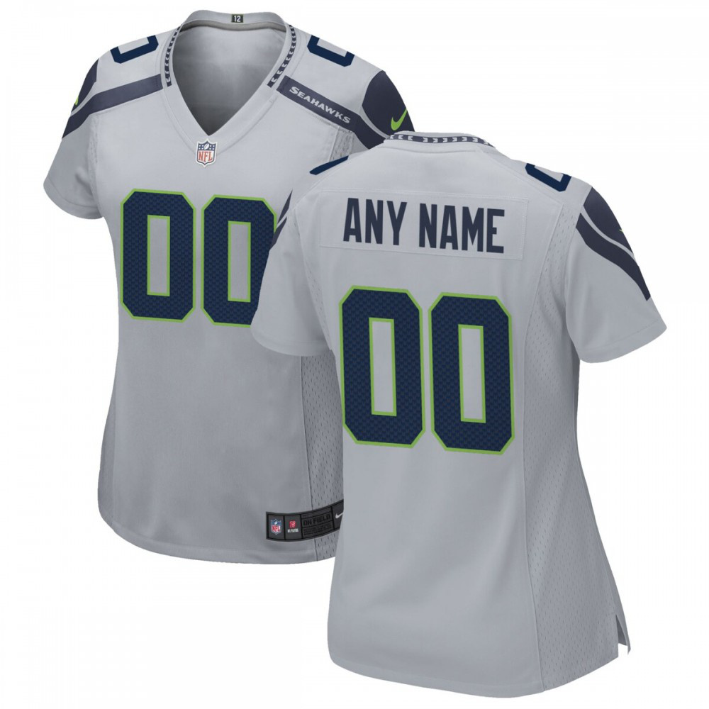Seattle Seahawks Nike Women's Alternate Custom Game Jersey - Gray-Profan Arena